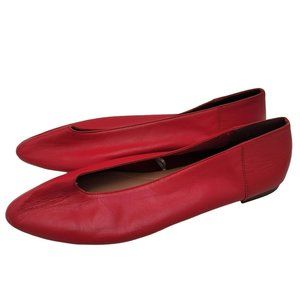 Zara Red Ballet Shoes Womens Size 39 Flats Slip On  8